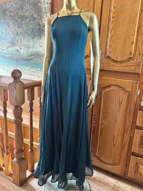 Lulu's Teal Halter-Style Maxi Dress